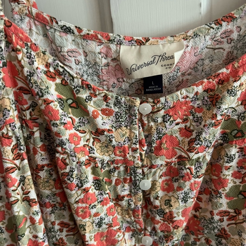 Floral Dress with Ruffle Straps - Picture 3 of 5